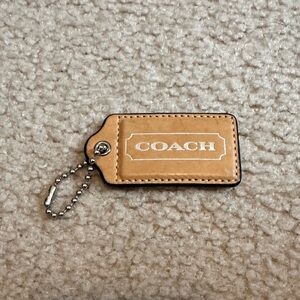 Coach Brown Leather Tag Keychain